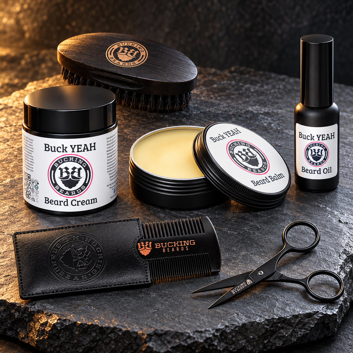 Men's Beard Grooming Set, 4 Pieces