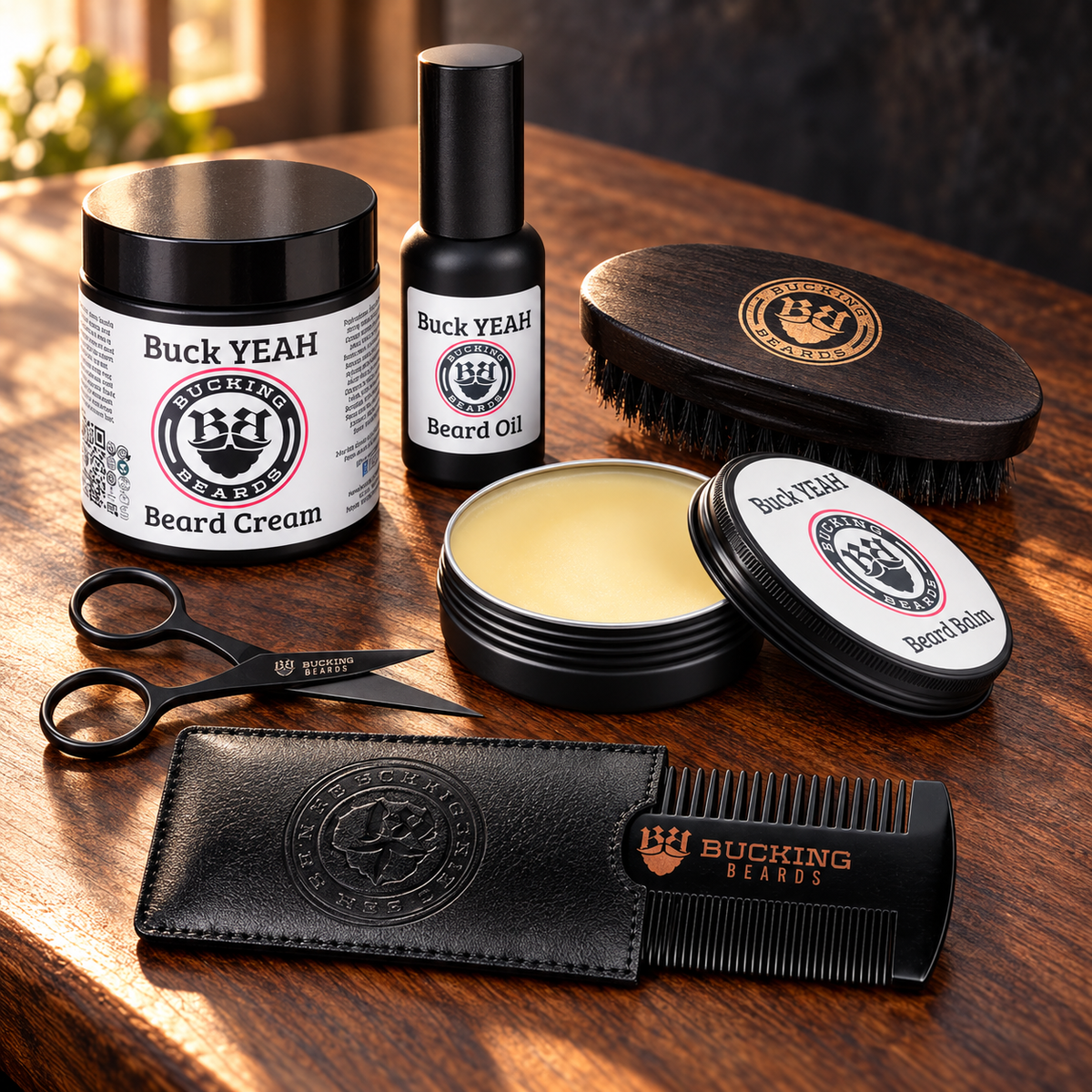 Men's Beard Grooming Set, 4 Pieces